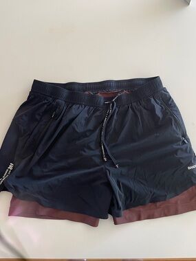 Bandit Navy and Maroon Men's 2-in-1 Performance Shorts